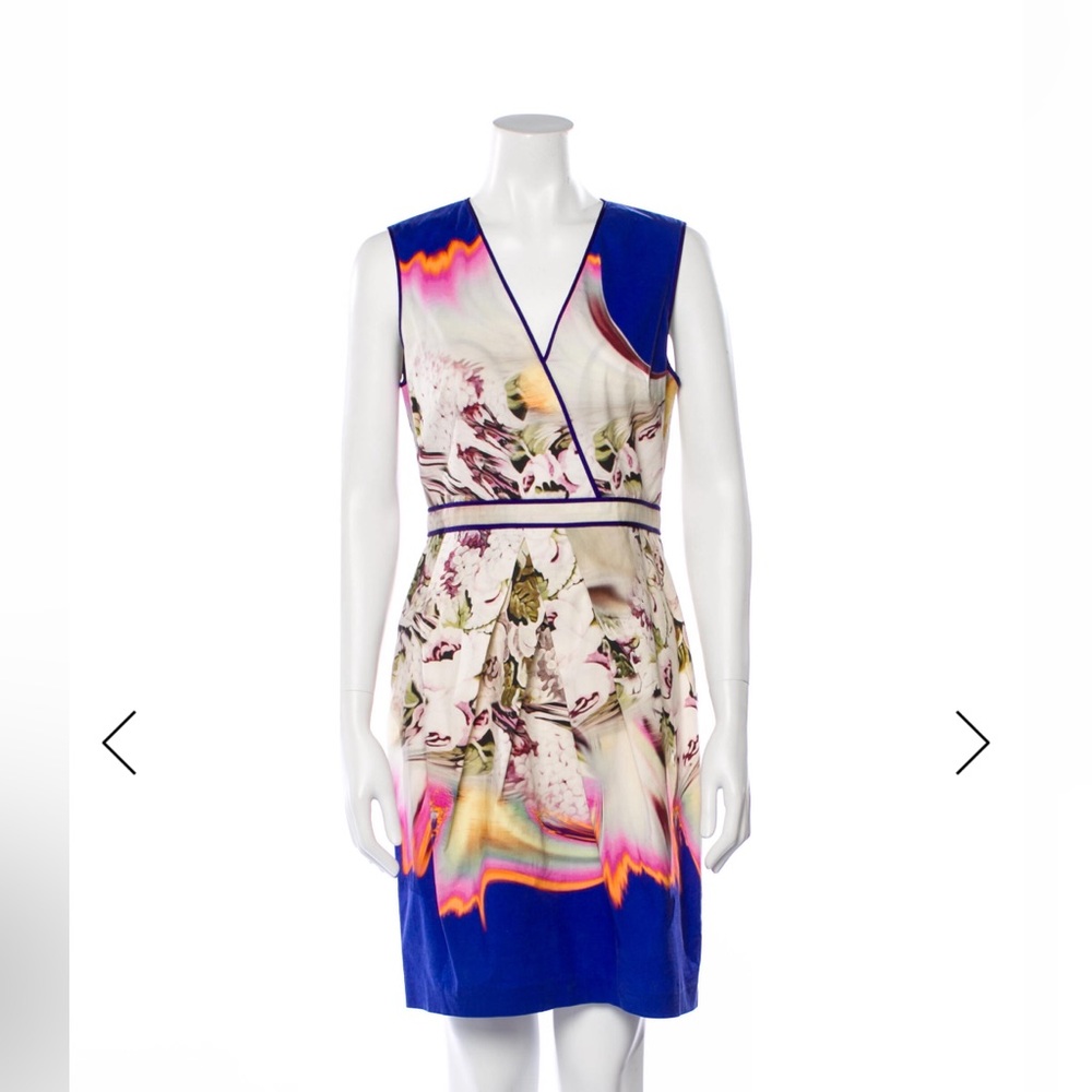 Vera Wang Blue and Pink Floral Dress